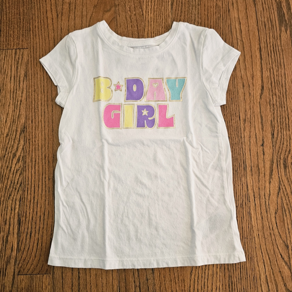 GAP Girls Birthday B-Day Girl T-Shirt Size S (6-7)